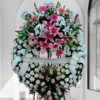 Corona Funeraria Blanca y Rosa