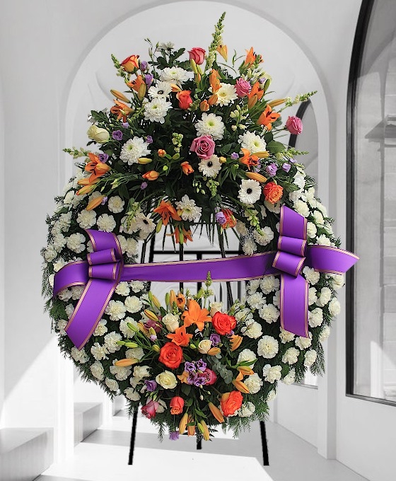 Corona de flores para tanatorio