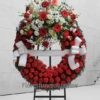 Corona Funeraria Roja y Blanca